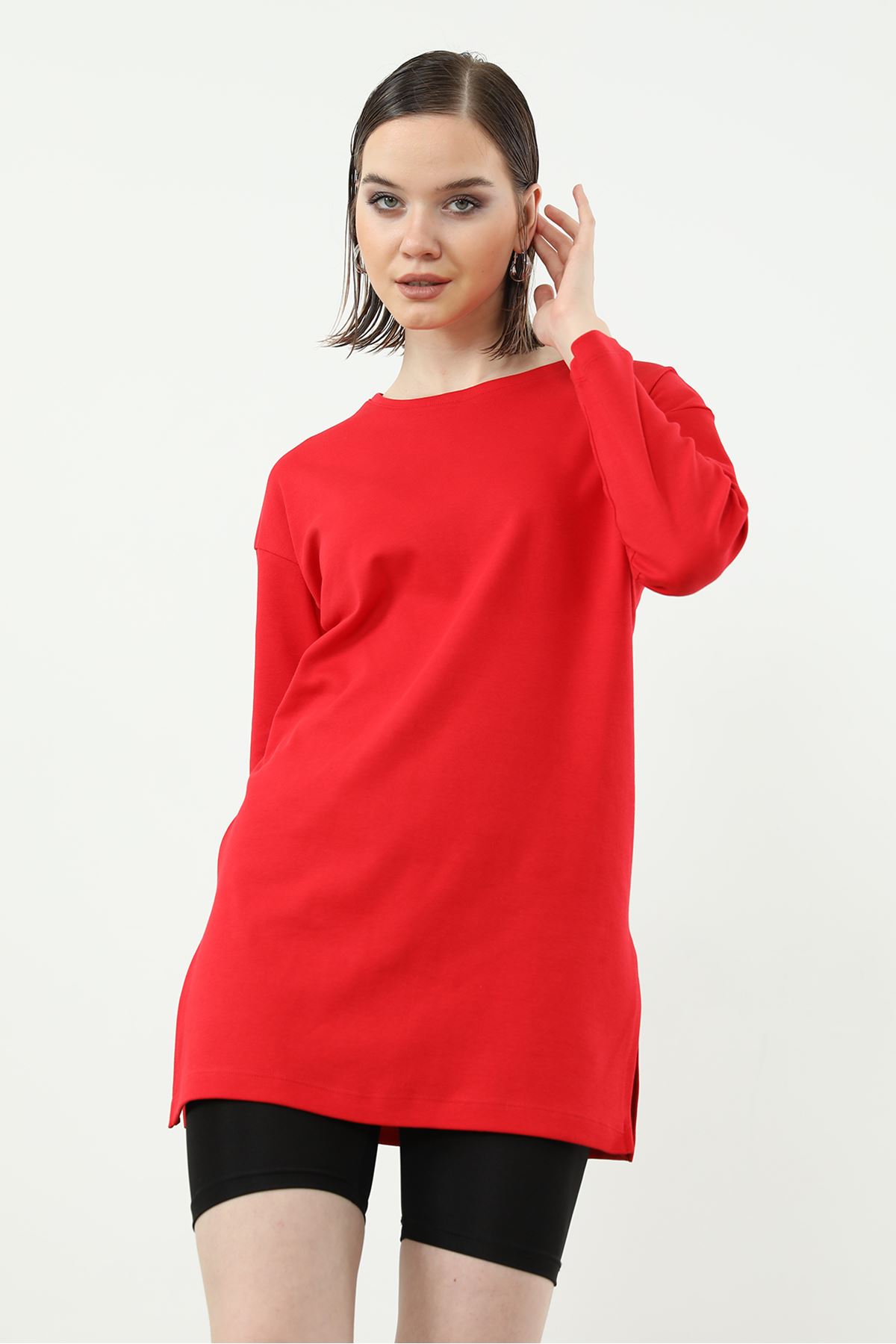 Basic Sweatshirt-Kırmızı