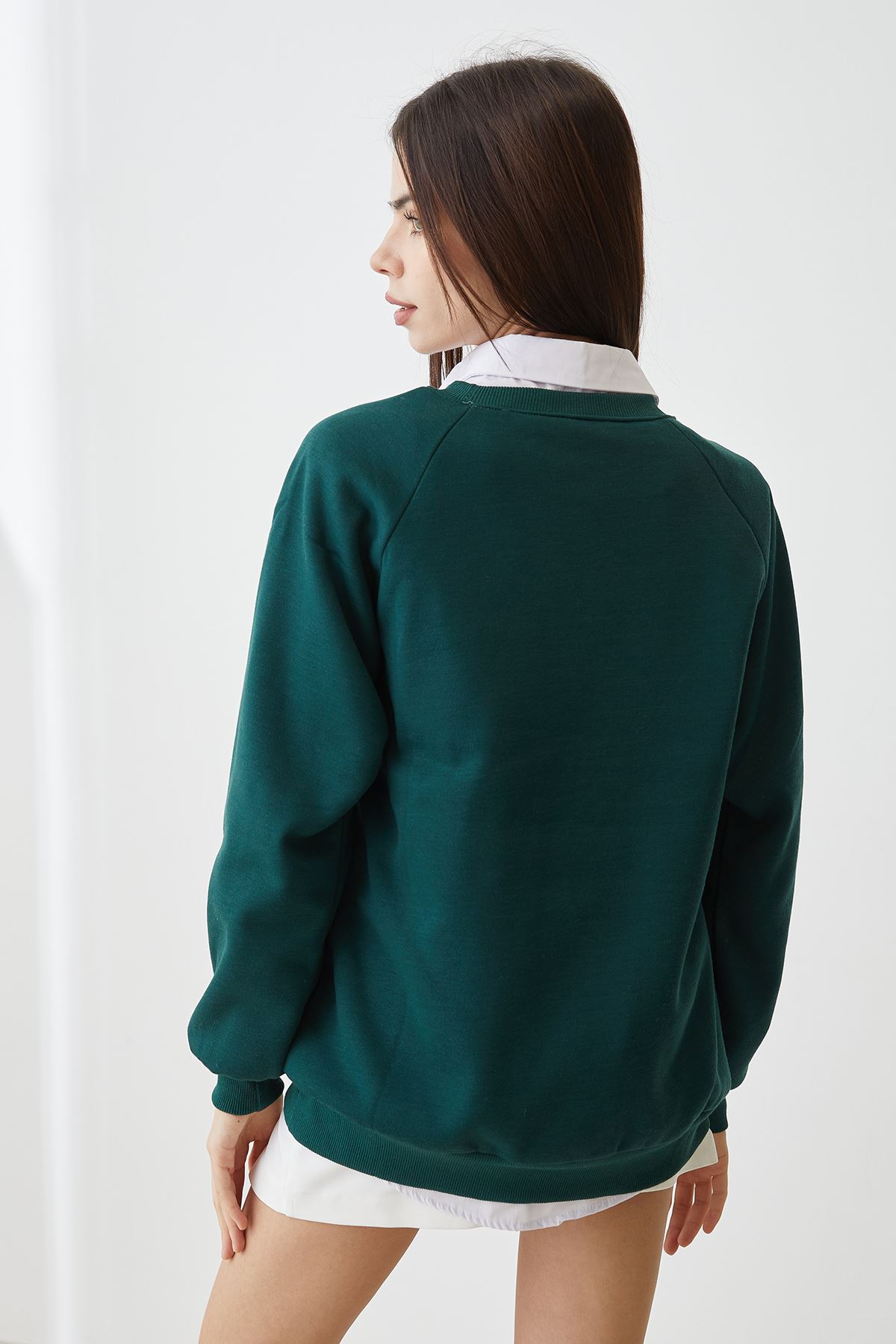 Baskılı Sweatshirt-Yeşil