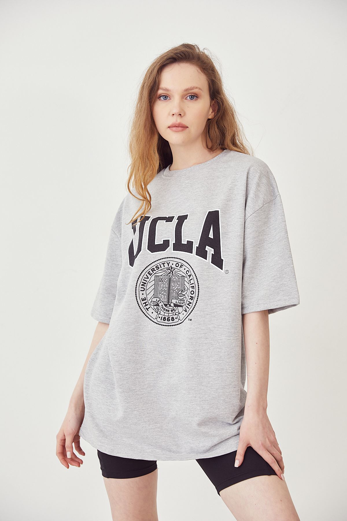 Ucia Baskılı T-shirt-Gri