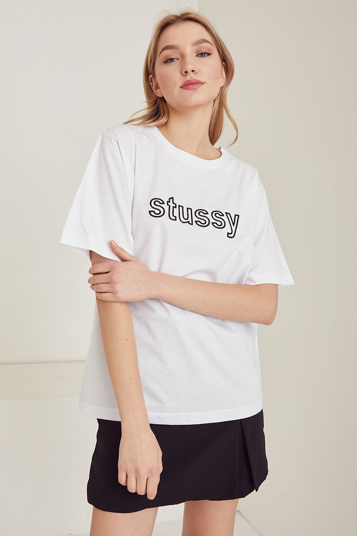 Stussy Baskılı T-shirt-Siyah