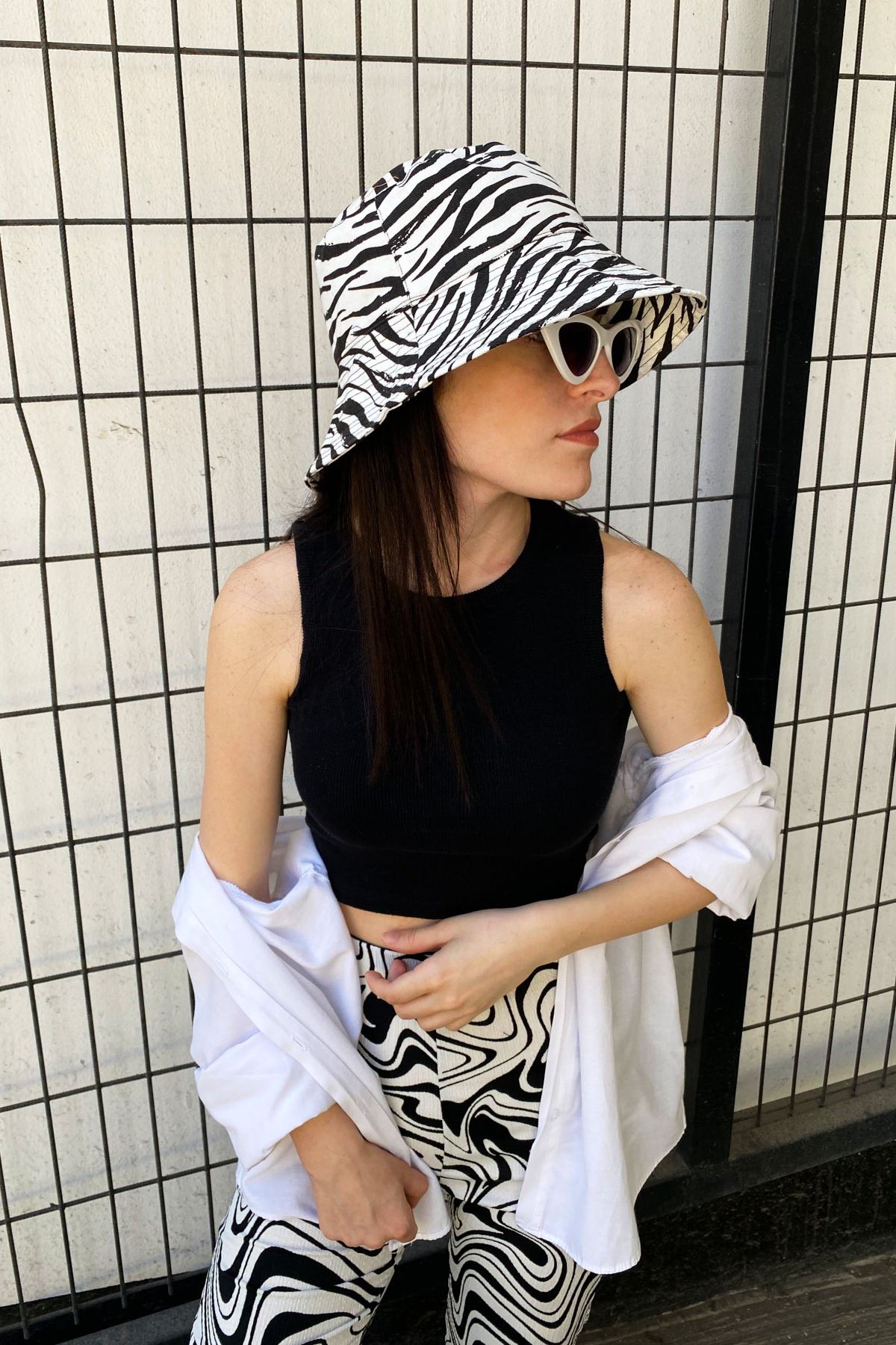 Zebra Desen Şapka-Siyah