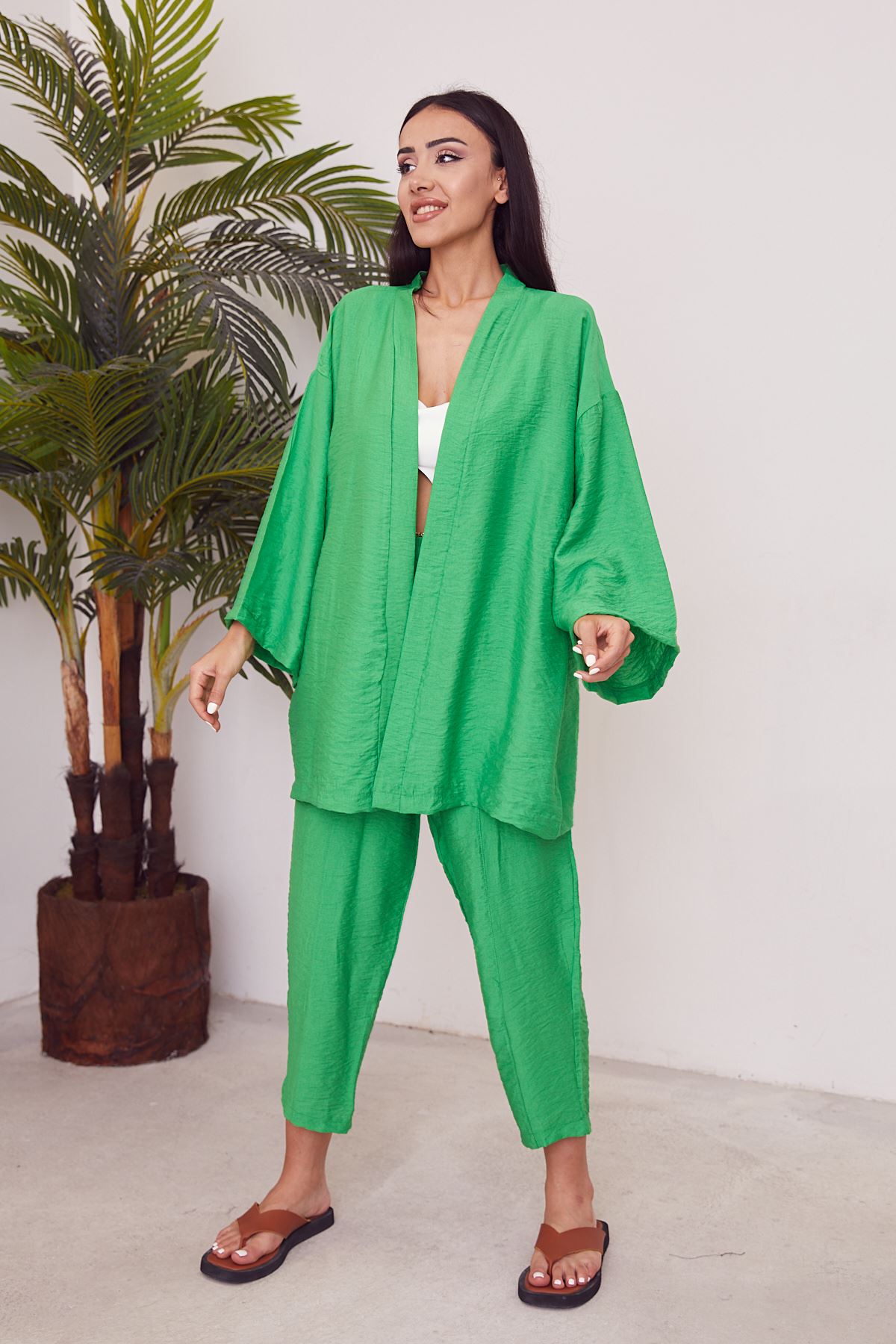Kimono Pantolon Takım-Yeşil