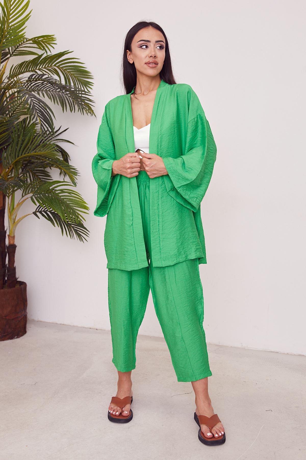 Kimono Pantolon Takım-Yeşil