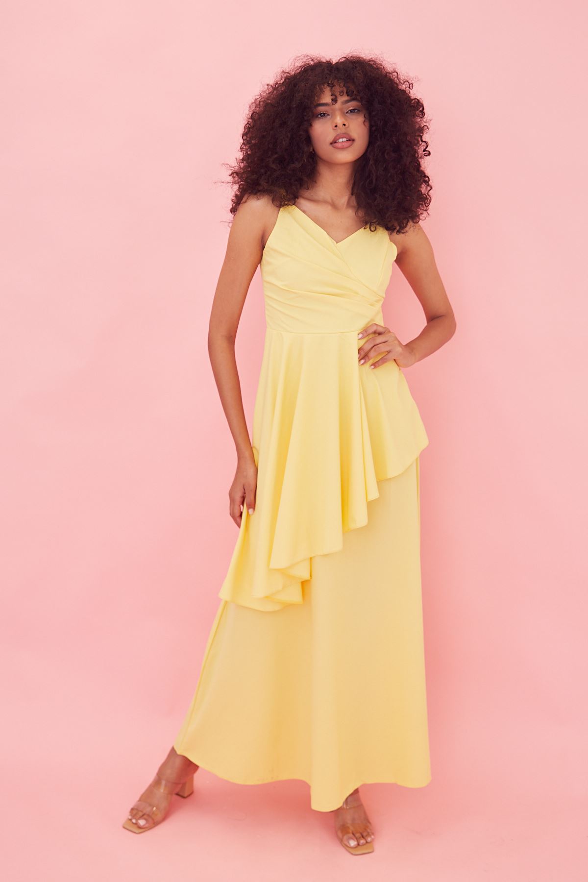 Askılı Elbise-Sarı