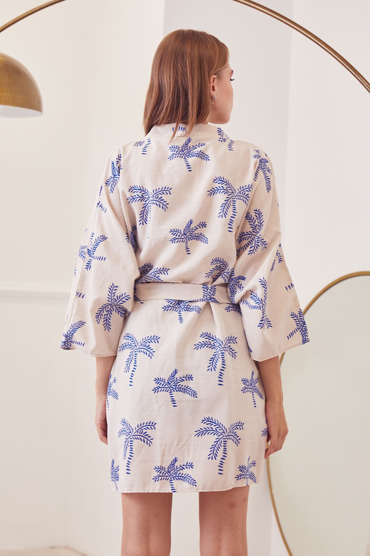 Desenli Kimono-Saks
