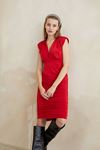 Vatkalı Elbise-Kırmızı