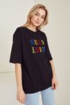 Self Love Baskılı T-shirt-Siyah
